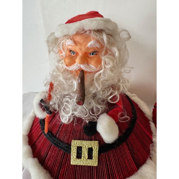 Vintage Santa Mrs Claus Figures Handmade Folded Magazine 13" Large Table Decor - Picture 2 of 13